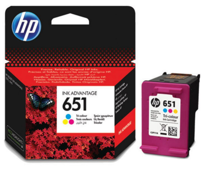 Tusz HP 651 CMY color 300str.